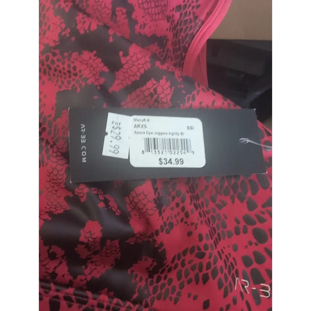 Red & Black Snakeskin Print Macy ARX5 Womens Jogger Agility Bra AR-33 Size Small